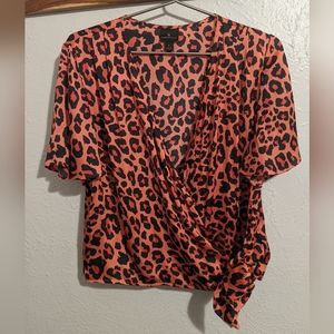 Leopard Wrap Blouse